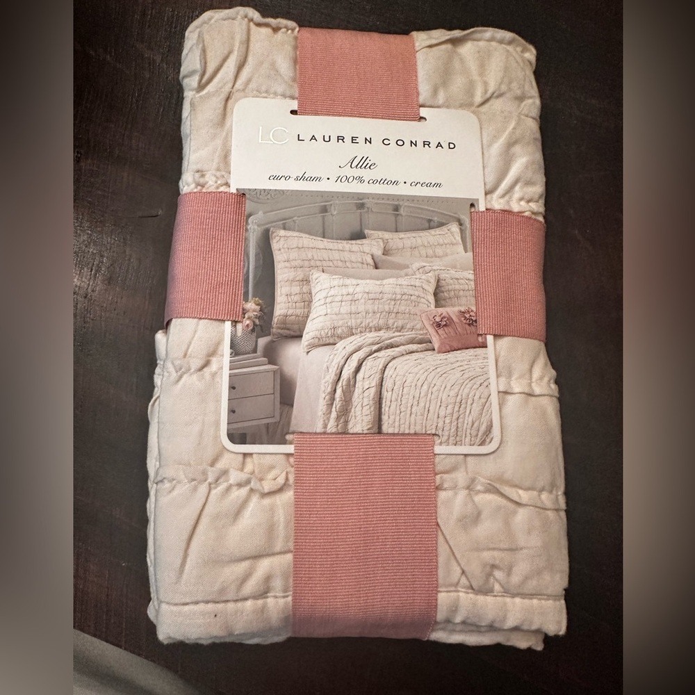 LC Lauren Conrad Cream Cotton Euro Sham NEW!